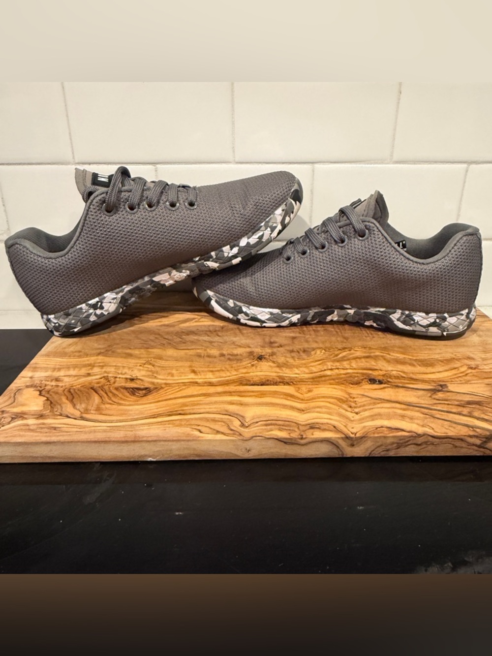 NOBULL  SuperFabric Trainer Low Shoes Black/Gray Camo Soles Women’s 7 Men’s 5.5 - Picture 6 of 12